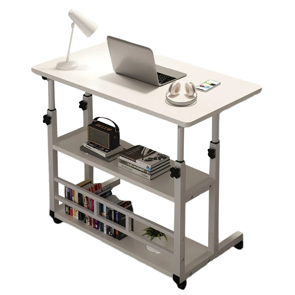 Height Adjustable Computer Desk With Wheels And Storage