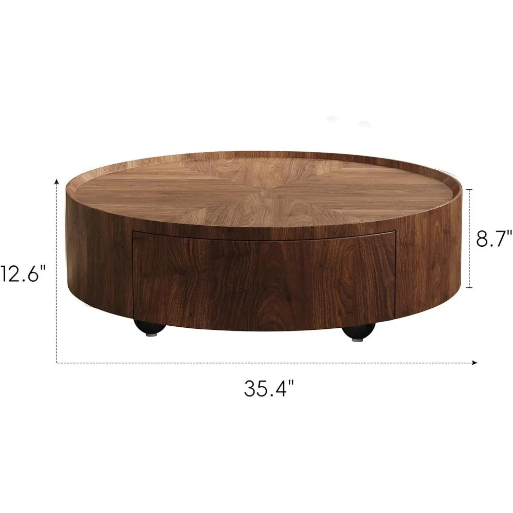 Mid-Century Walnut Coffee Table With Storage Drawers