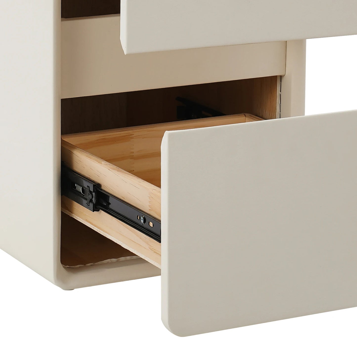 Narrow 2-Drawer Bedside Nightstand With Storage Cabinet