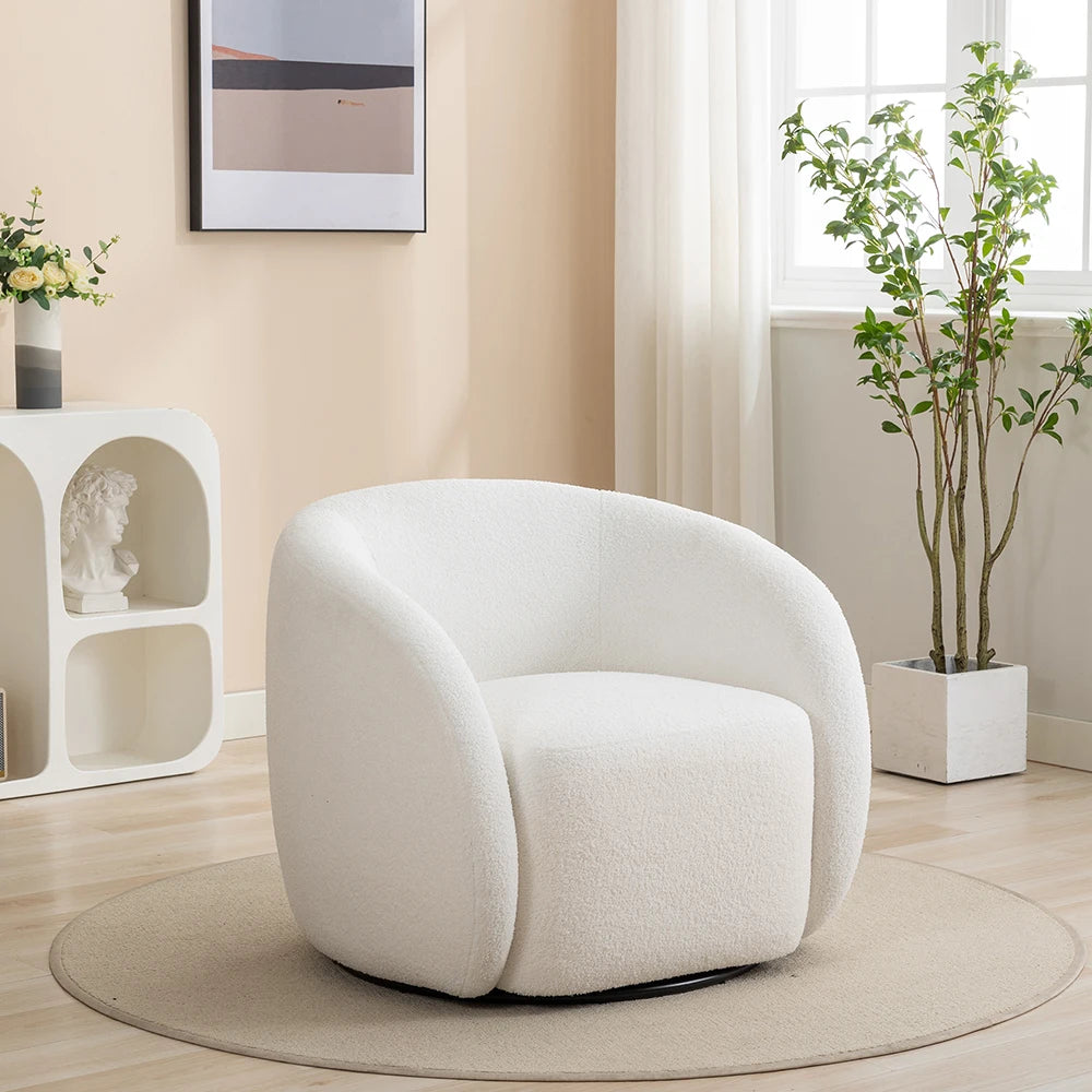 SEYNAR 360 Degree Swivel Velvet Accent Armchair For Living Room