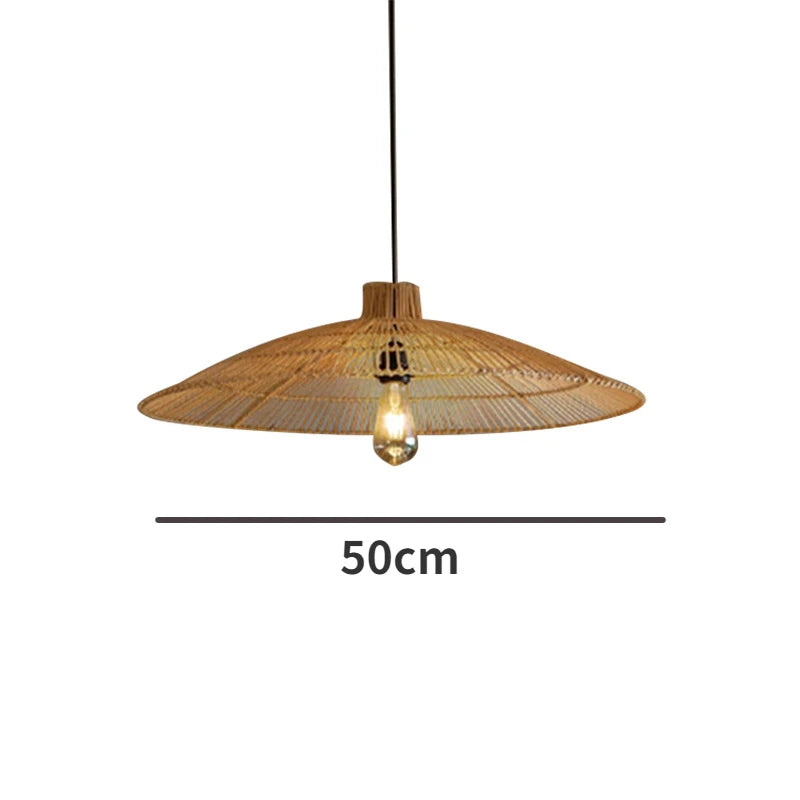 Vintage LED Pendant Light Nordic Umbrella Rattan Lamp