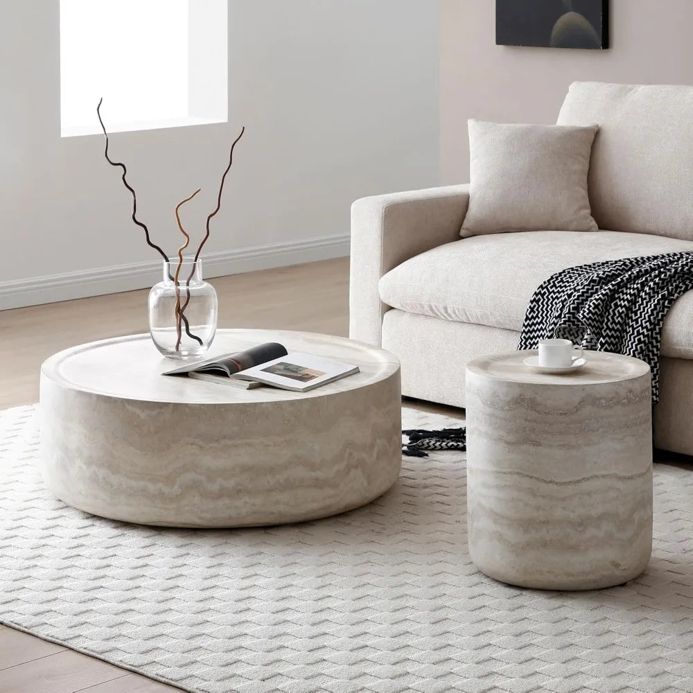 Round Modern Side Table for Living Room and Office