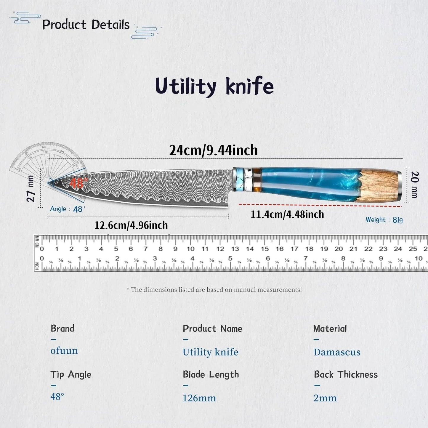 Damascus Steel Fruit And Vegetable Knife VG10 Japanese