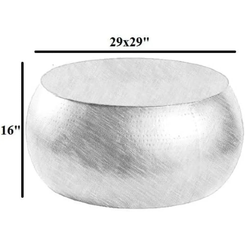 Ladis Modern Glam Gold Round Coffee Table For Living Room