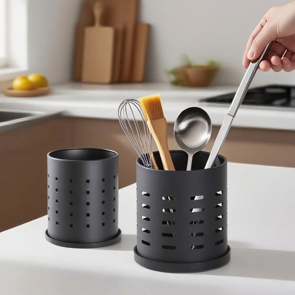 Stainless Steel Silverware Organizer With Drain Holes