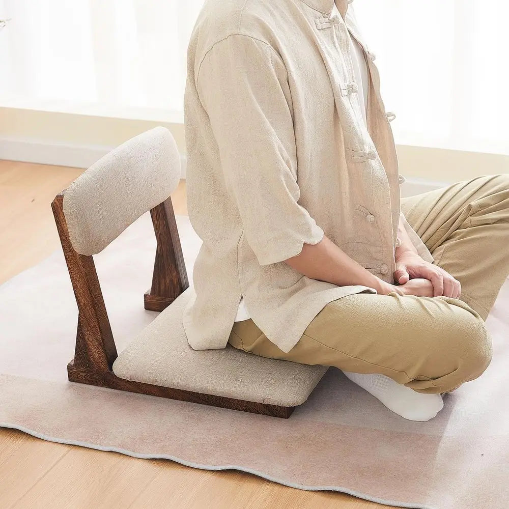 Floor Meditation Chair With Back Support Japanese Style Seating Cushion