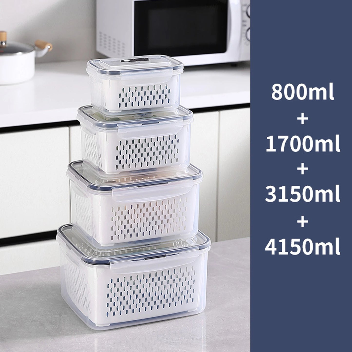 Large Capacity Double Layer Food Storage Box BPA Free