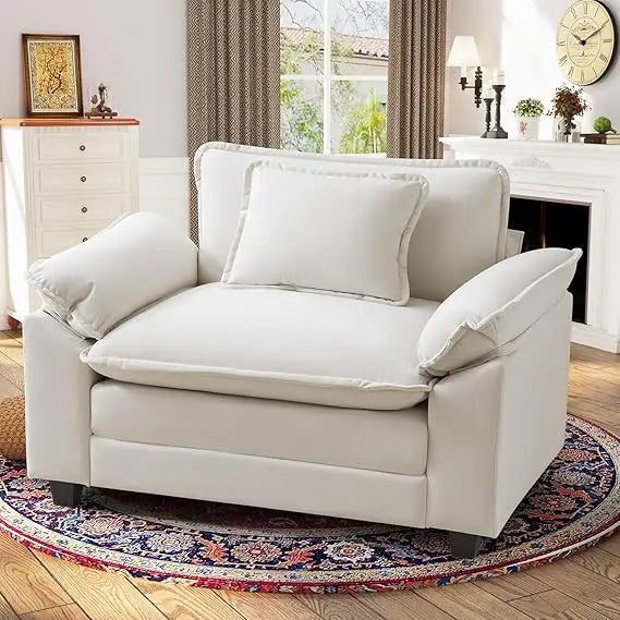 Velvet Oversized Accent Chair With Adjustable Backrest