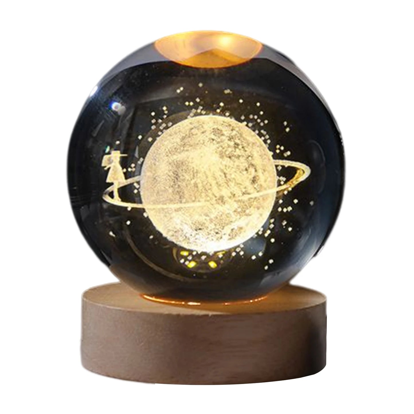 Crystal Ball Night Light Moon Table Lamp USB Decor Gifts