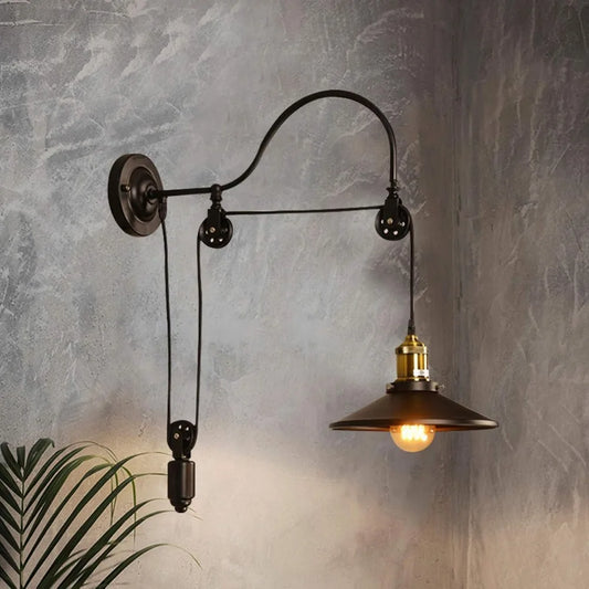 Industrial Gooseneck Wall Sconce Lamp With Adjustable Arm