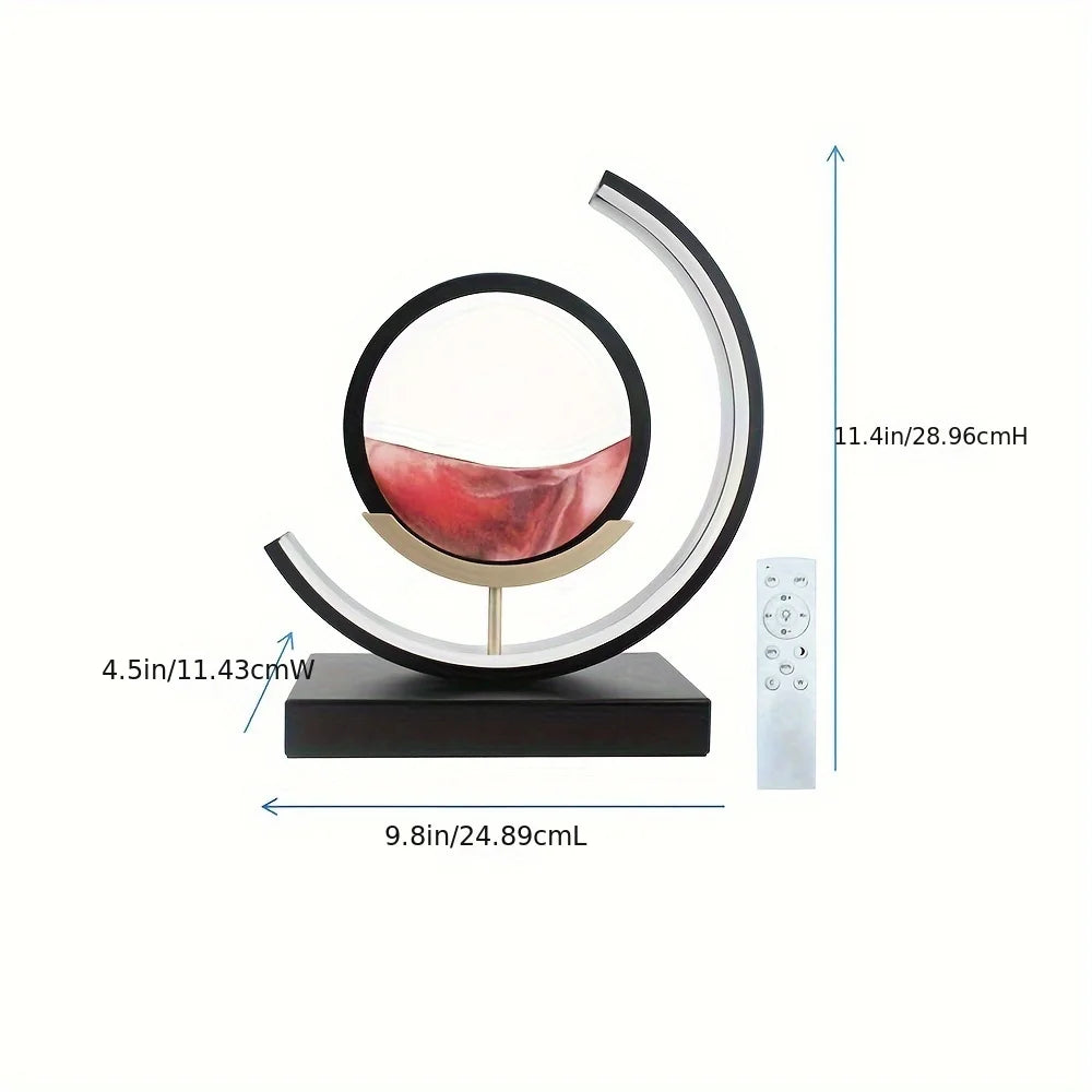 Moving Sand Art Lamp Motion Round Picture With Stand