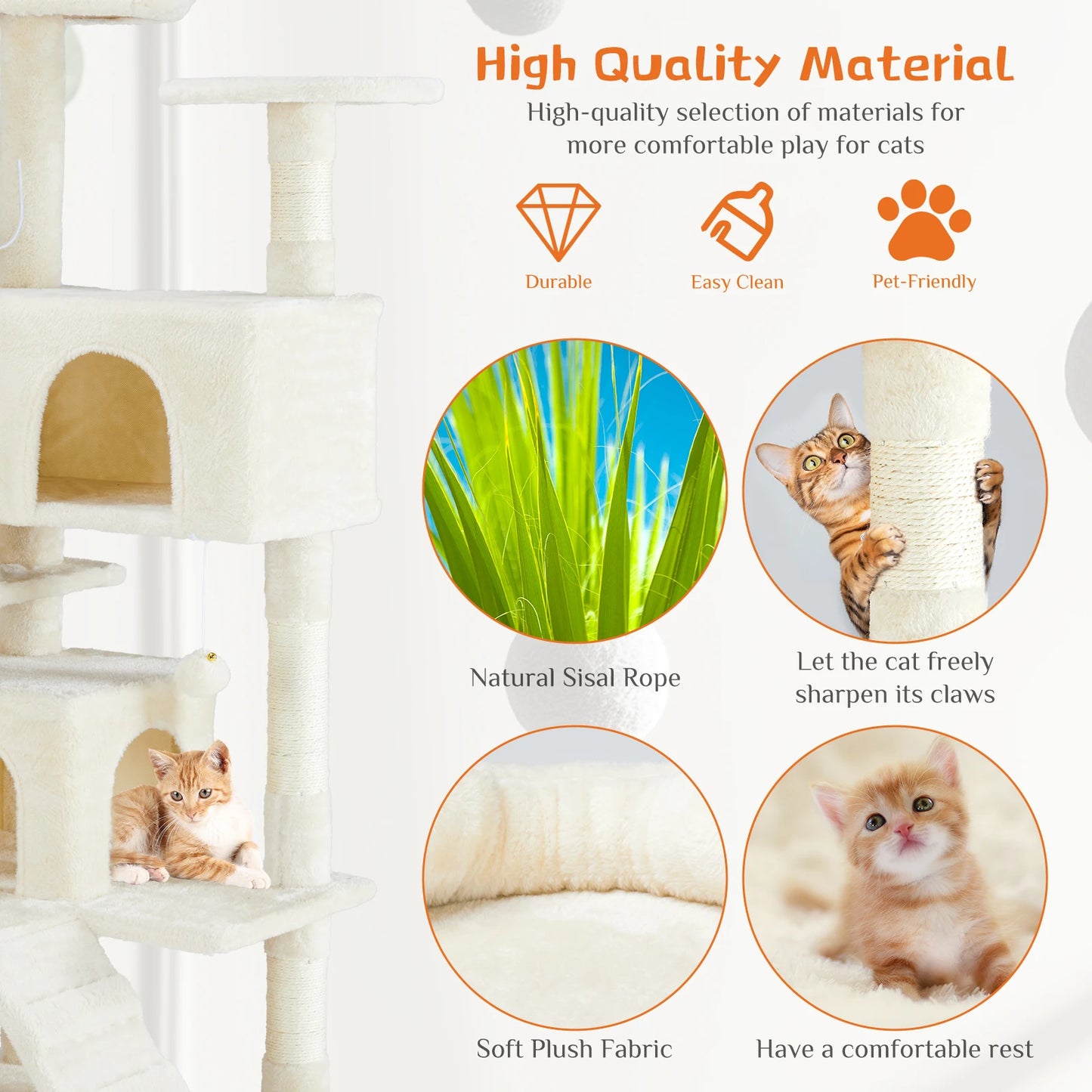 JHK Cat Tree Tower Indoor Pets Sisal Scratching Post