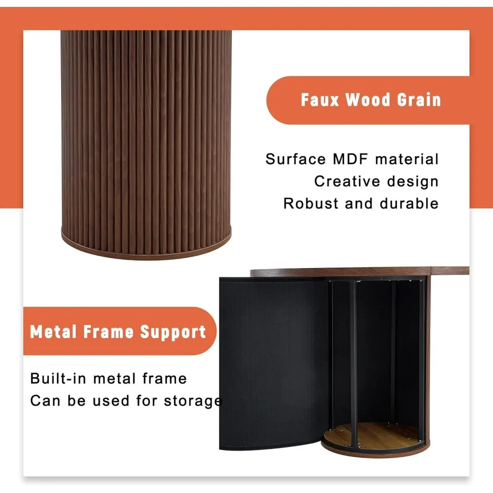 Round Dining Table Set With Suede Leather Chairs Modern Farmhouse