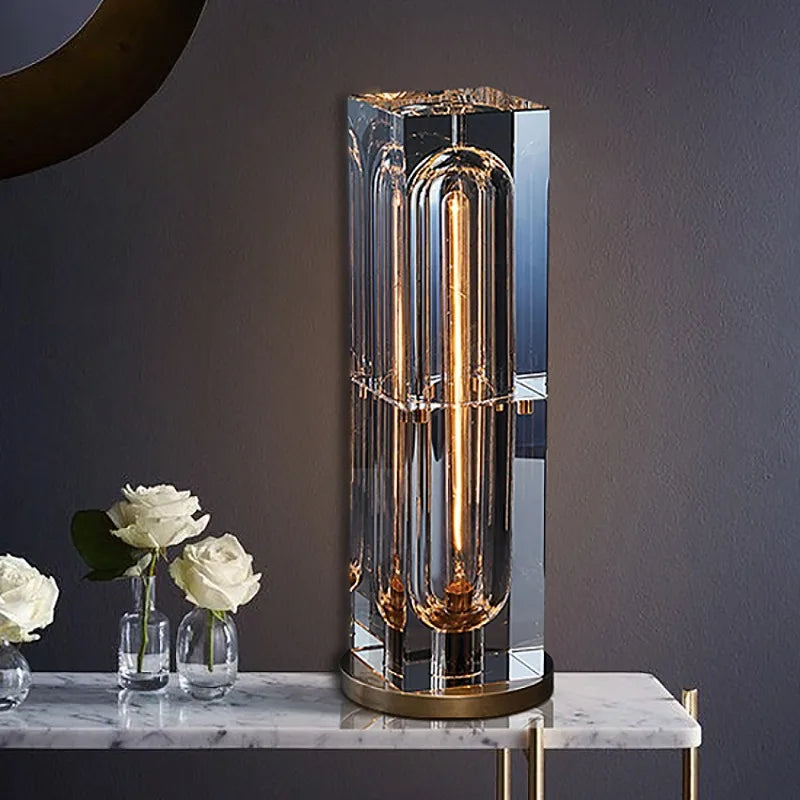 Modern Luxury Crystal Table Lamp Glass Bedside Led Light
