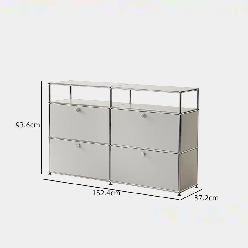 TV Stand Storage Corner Cabinet Stainless Steel Display Cabinet for Living Room