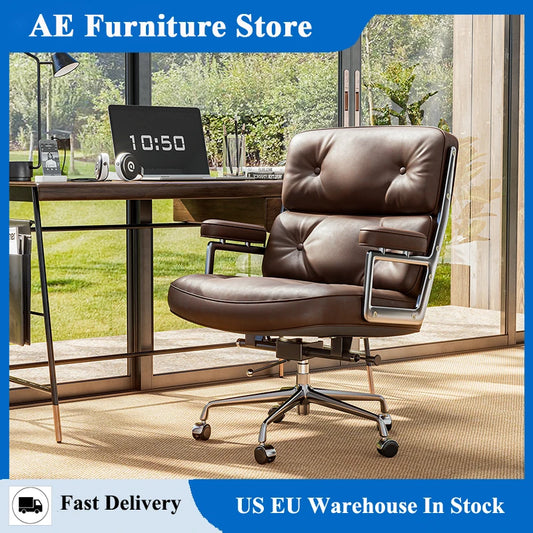 Executive Leather Office Chair With Ergonomic Swivel