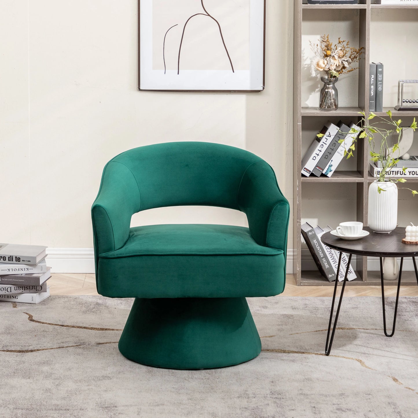 SEYNER Modern Velvet Swivel Arm Chair For Living Room Lounge