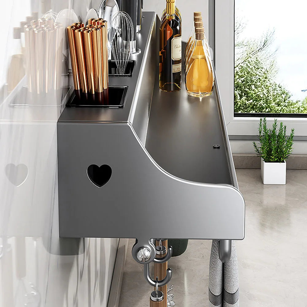 Compact Hanging Storage Rack For Kitchen Spices And Utensils