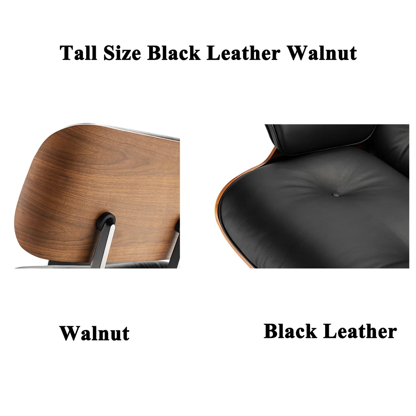 Genuine Leather Chaise Lounge Chair and Ottoman Living Room