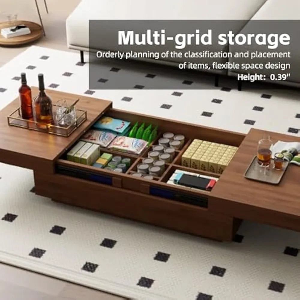 Mid Century Modern Expandable Coffee Table With Storage