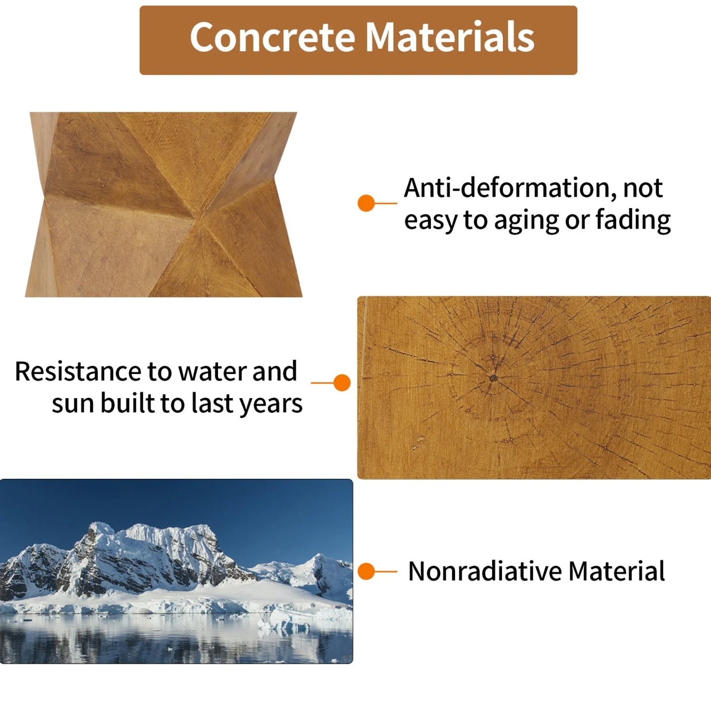 Modern Concrete Side Table For Living Room And Bedroom