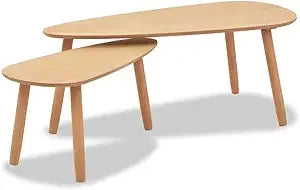 Scandinavian Nesting Coffee Tables Solid Pine Wood Design